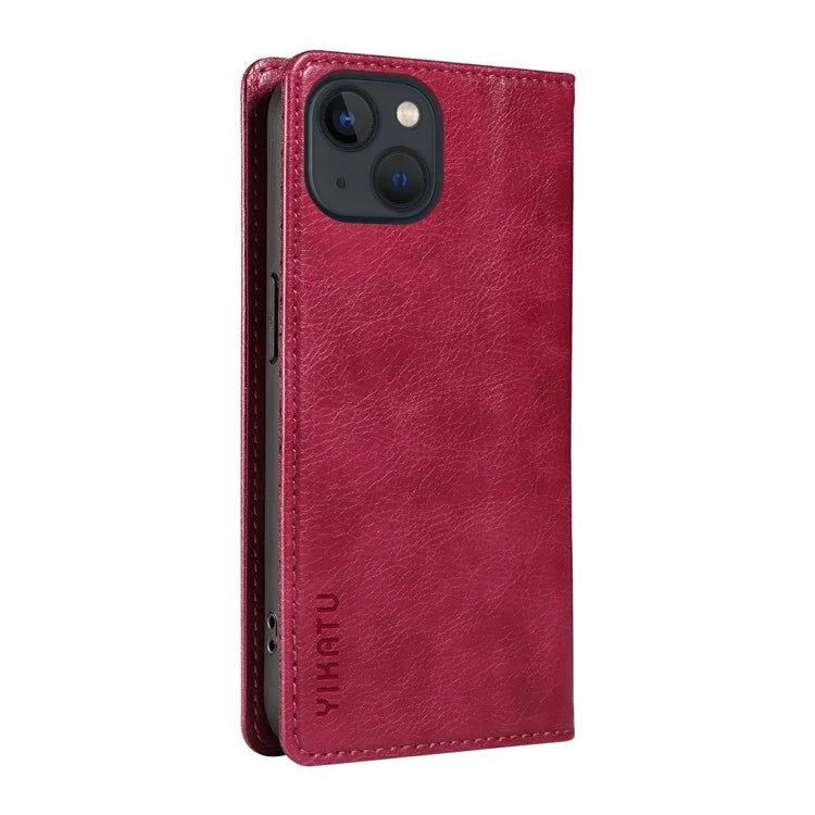 YIKATU YK-006 For iPhone 13 Wallet Case Anti-Scratch Leather Phone Cover