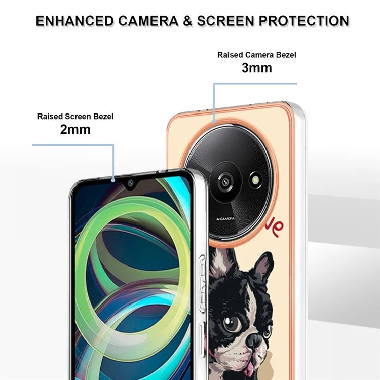 YB IMD Series-19 Style-D For Xiaomi Redmi A3+ Case Pattern Print TPU Ultra Thin Smart Phone Shell