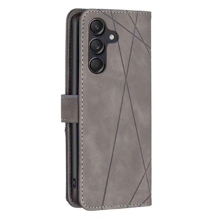BINFEN COLOR BF05 For Samsung Galaxy M55 5G / C55 5G / F55 5G Wallet Case Geometric Leather Phone Cover