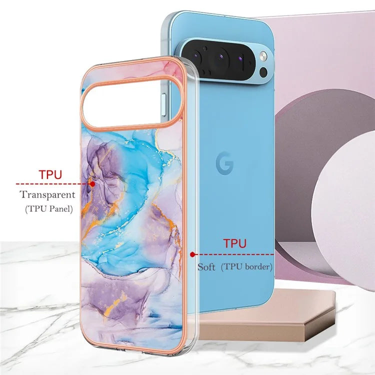 YB IMD Series-1 For Google Pixel 9 / Pixel 9 Pro Case IMD TPU Phone Cover Electroplating Edge
