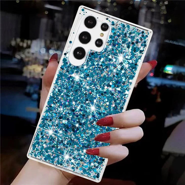For Samsung Galaxy S23 Ultra Phone Case Anti-scratch Epoxy Glittery TPU Back Cover