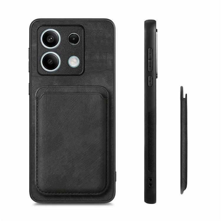 D12 For Xiaomi Redmi Note 13 5G Phone Case Magnetic Card Holder Vintage Leather Cover