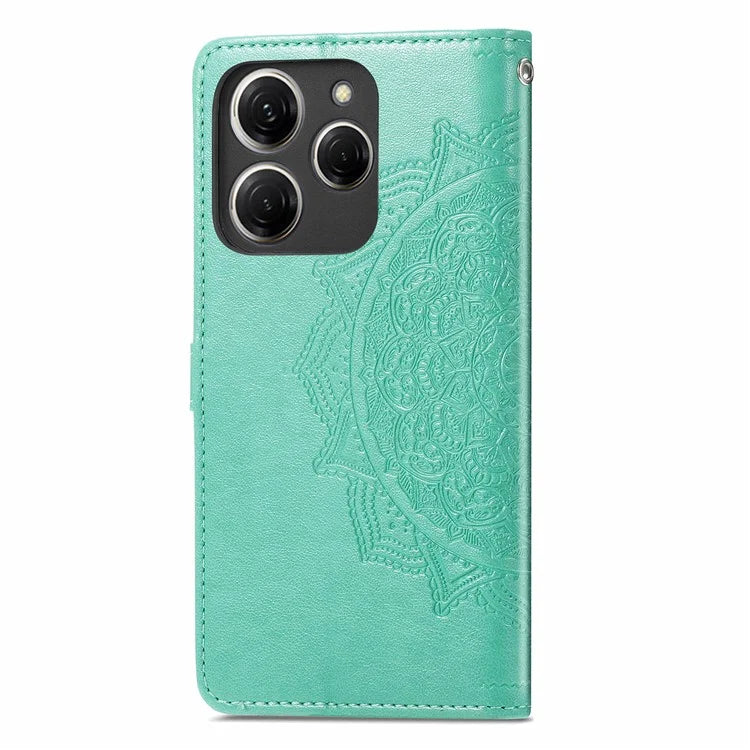 For TECNO Spark 20 Pro Phone Cover Emboss Mandala Flower Leather Wallet Case