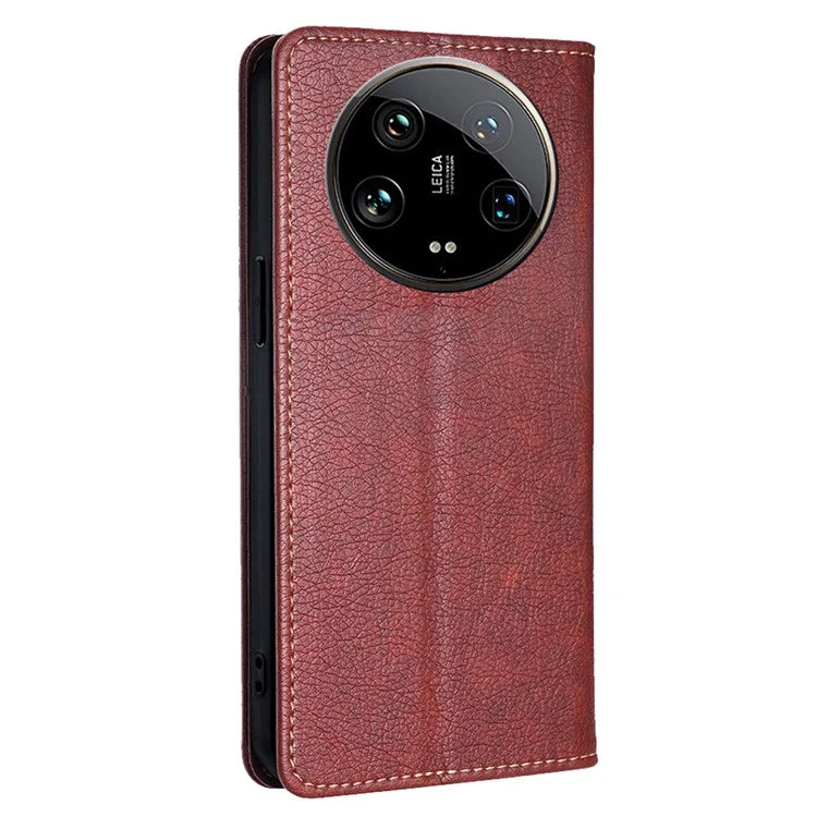 For Xiaomi 14 Ultra Case PU Leather Wallet Cover Magnetic Closing Phone Shell