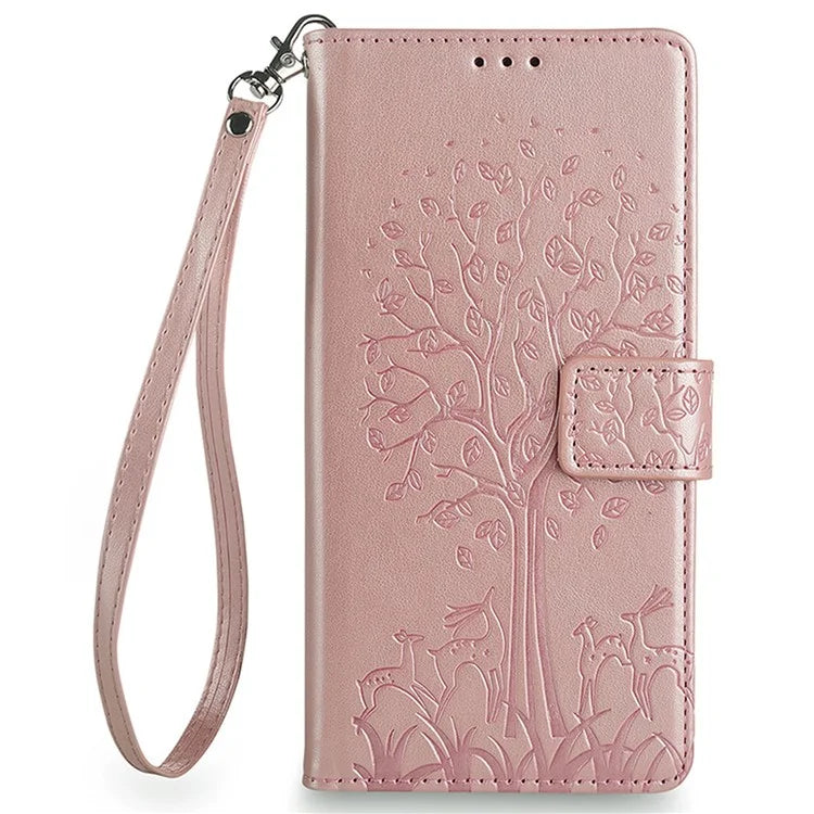 For Xiaomi Civi 4 Pro 5G / 14 Civi 5G Leather Case Deer Tree Pattern Wallet Flip Stand Cell Phone Cover