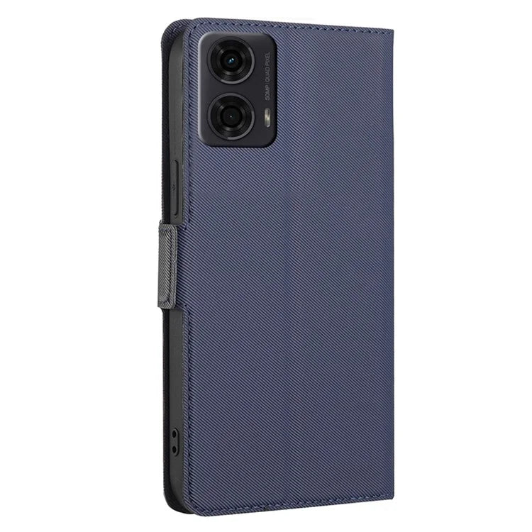 For Motorola Moto E14 4G / G04 4G / G04s 4G / G24 4G Leather Case Twill Texture Card Slots Cell Phone Cover