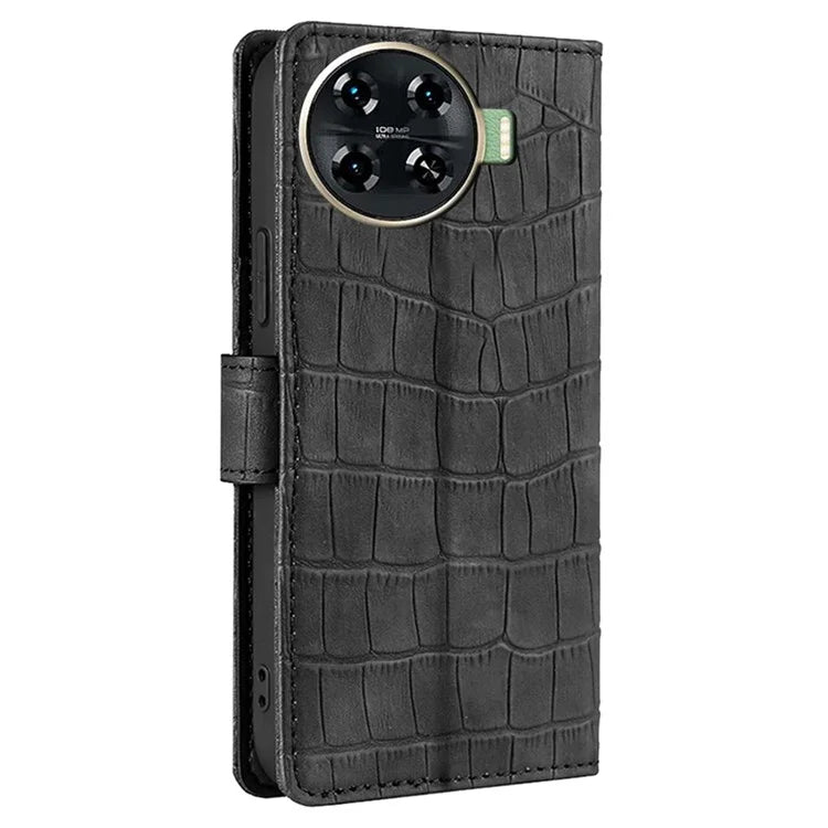 For TECNO Spark 20 Pro+ Phone Case Crocodile Texture PU Leather Protective Cover