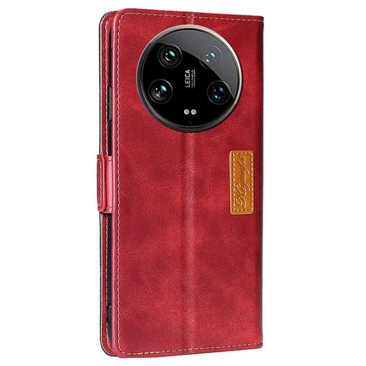 For Xiaomi 14 Ultra Case Dual Color Splicing Leather Flip Wallet Phone Cover