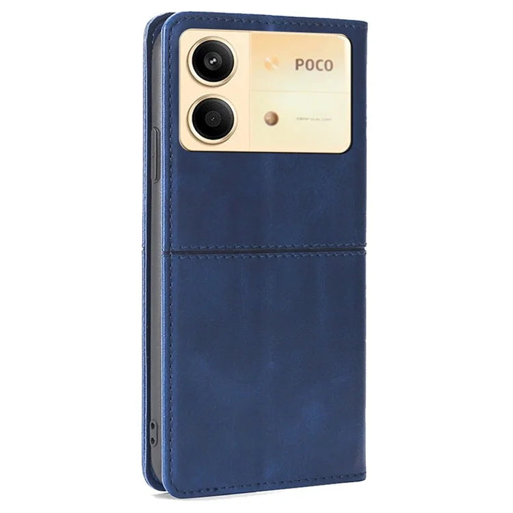 For Xiaomi Redmi Note 13R Pro 5G Case PU Leather Magnetic Closure Protective Phone Cover Cowhide Texture