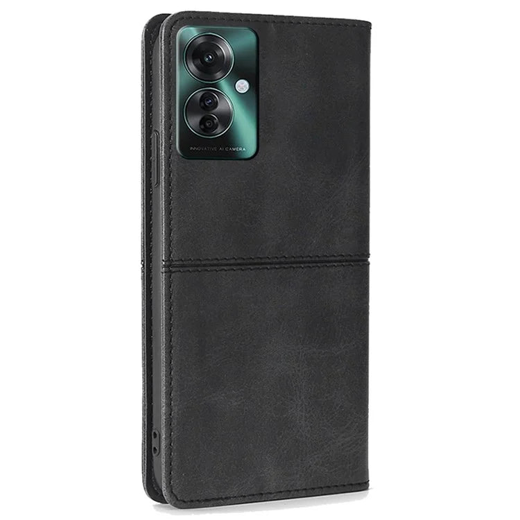 For Oppo Reno11 F 5G / F25 Pro 5G Case with Card Holder PU Leather Cowhide Texture Folio Phone Cover