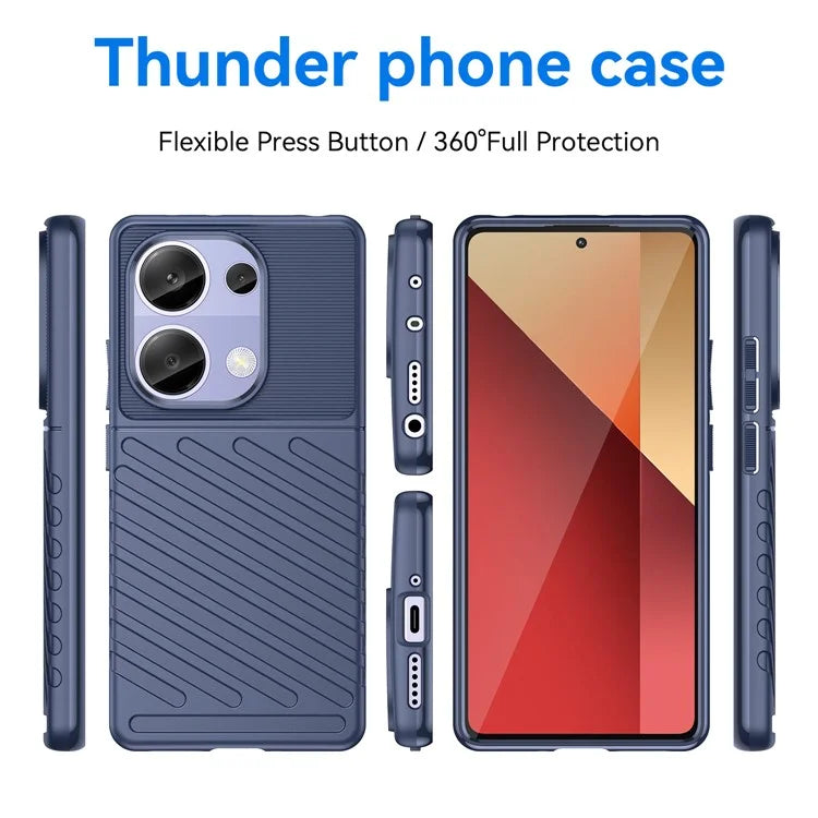 Thunder Series For Xiaomi Redmi Note 13 Pro 4G / Poco M6 Pro 4G TPU Case Twill Texture Phone Back Cover