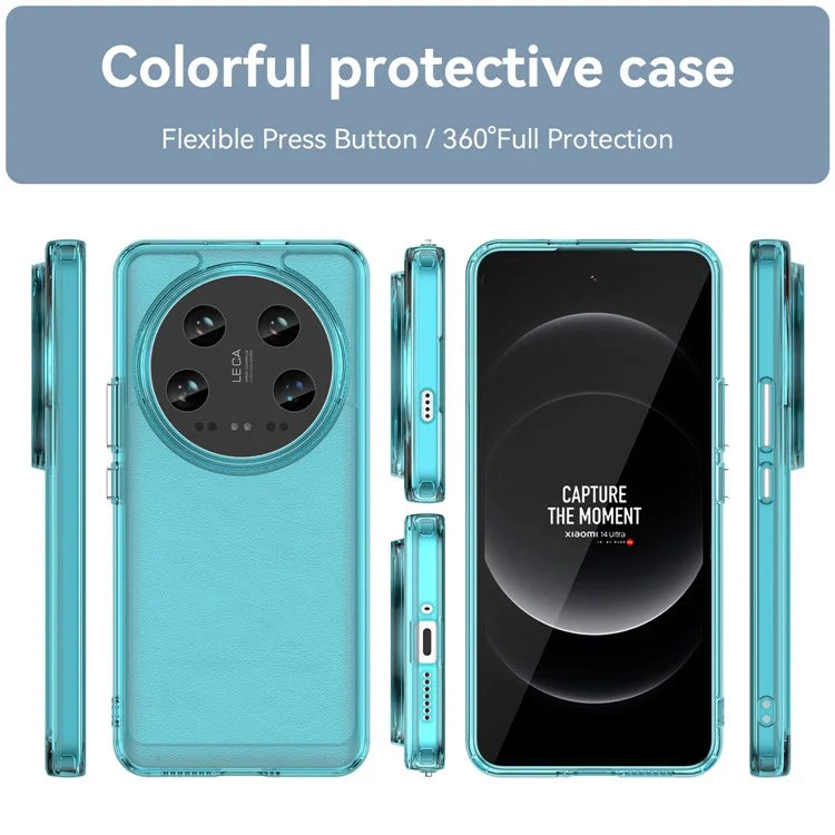 Candy Series Slim Case for Xiaomi 14 Ultra Protective TPU Phone Cover Blue