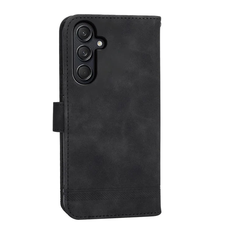 DIERFENG DF-03 For Samsung Galaxy M55 5G / C55 5G / F55 5G Wallet Case Lines Imprinted Leather Phone Cover