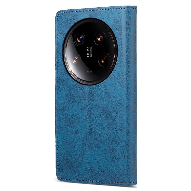 DF-05 For Xiaomi 14 Ultra Case Shockproof PU Leather Business Phone Cover with Stand Function