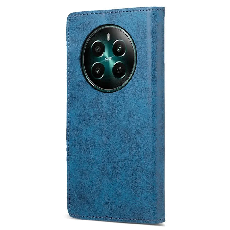 DF-05 For Realme 12+ 5G / Narzo 70 Pro 5G Case Magnetic PU Leather Wallet-Style Business Phone Cover