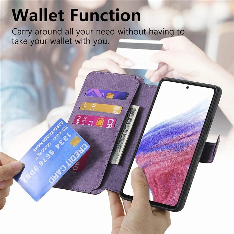 CASENEO MW-03 For Samsung Galaxy A53 5G Case Retro Leather Detachable Magnetic Wallet Back Cover