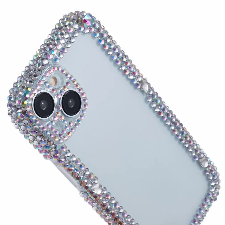 XY Series For iPhone 14 Case DIY Rhinestones Decor Drop-proof TPU Protective Cover