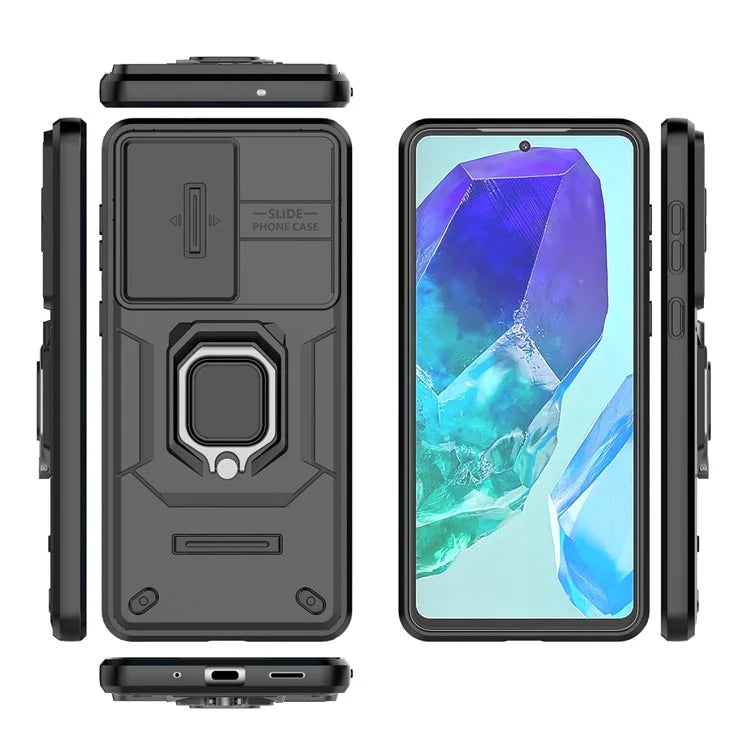 For Samsung Galaxy M55 5G / C55 5G / F55 5G Case PC+TPU Phone Protector with Slide Camera Cover
