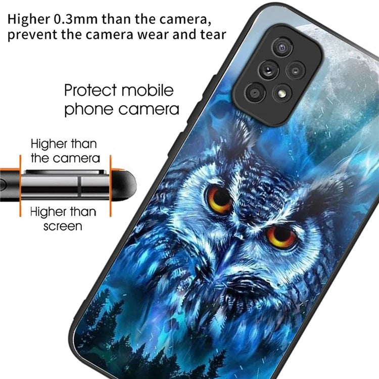 For Samsung Galaxy A53 5G Case Pattern Design Anti-Scratch Tempered Glass Phone Cover