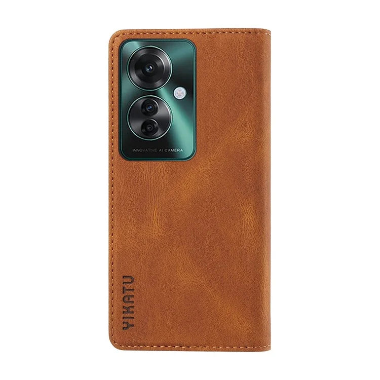 YIKATU YK-004 For Oppo Reno11 F 5G / F25 Pro 5G Leather Case Skin-touch Wallet Phone Cover