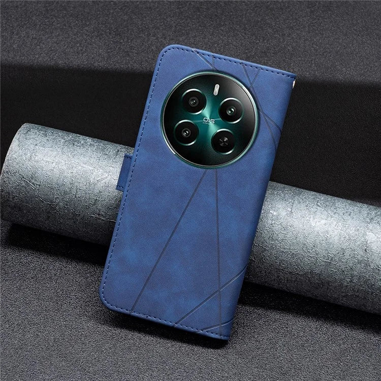 BINFEN COLOR BF05 For Realme 12+ 5G Case Geometric Imprinted Wallet Phone Cover