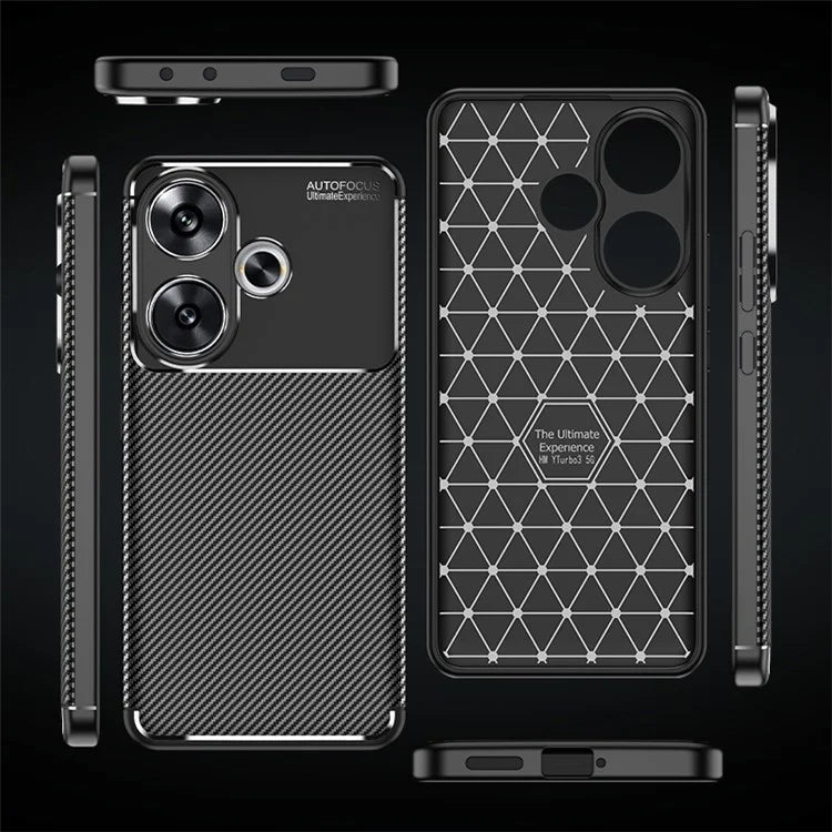 For Xiaomi Redmi Turbo 3 5G / Poco F6 5G Case TPU Carbon Fiber Texture Shock-Absorption Phone Cover