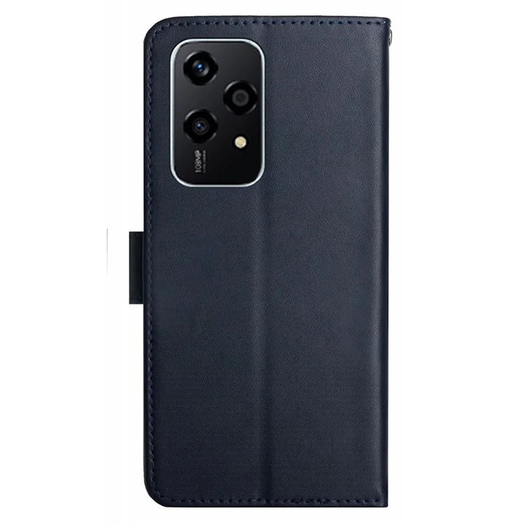HT02 For Honor 200 Lite Case Genuine Cow Leather Phone Shell Nappa Texture Stand Cover