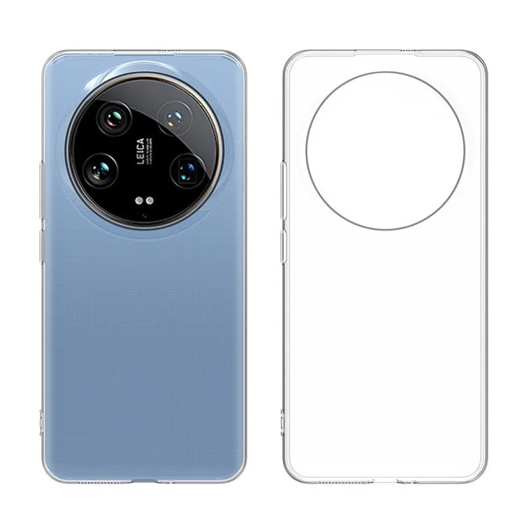 For Xiaomi 14 Ultra TPU Phone Case Ultra Slim Clear Back Cover with Big Lens Hole