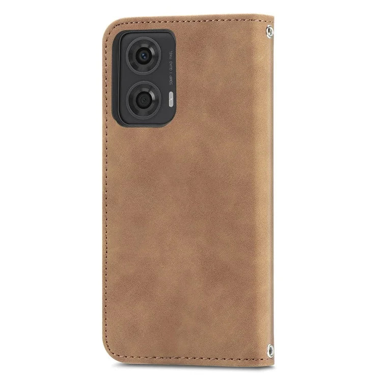 For Motorola Moto E14 4G / G04 4G / G04s 4G / G24 4G Case PU Leather Skin-Touch Stand Phone Cover