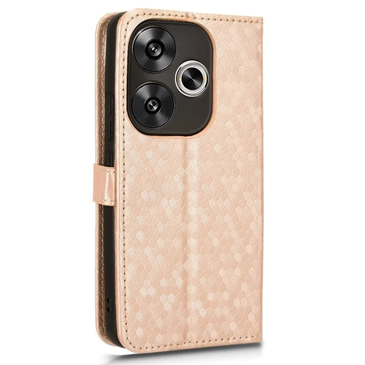 For Xiaomi Redmi Turbo 3 5G / Poco F6 5G Leather Case 3 Card Holder Slots Dots Pattern Phone Cover