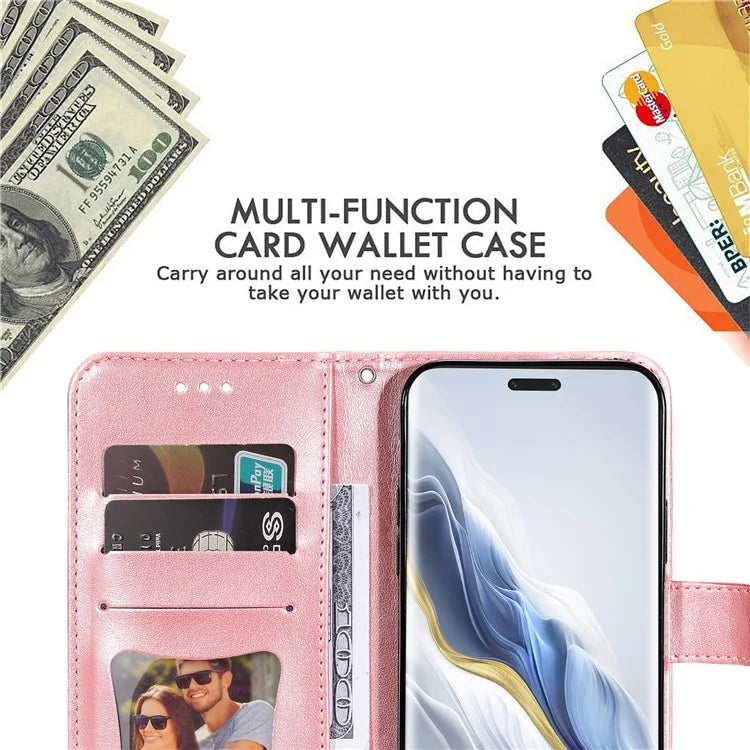 For Honor Magic6 Pro 5G Wallet Case PU Leather Folding Stand Flower Phone Cover