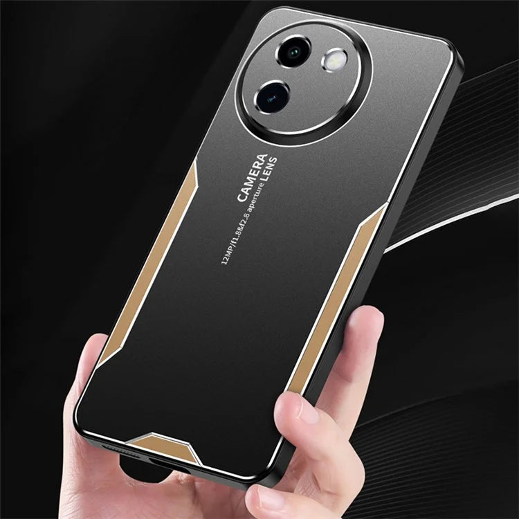 For vivo Y200i 5G Shockproof Case Aluminum Alloy+PC+TPU Phone Back Protector