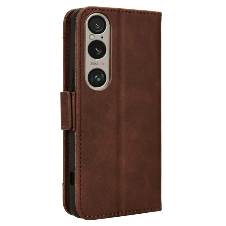 For Sony Xperia 1 VI Shockproof Case Multiple Card Slots Leather Phone Cover