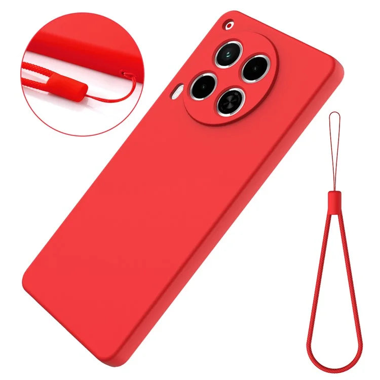 For TECNO Camon 30 4G Case with Hand Strap Liquid Silicone Protective Phone Cover