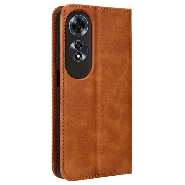 For Oppo A60 4G Leather Case Magnetic Closing Phone Cover with Wallet