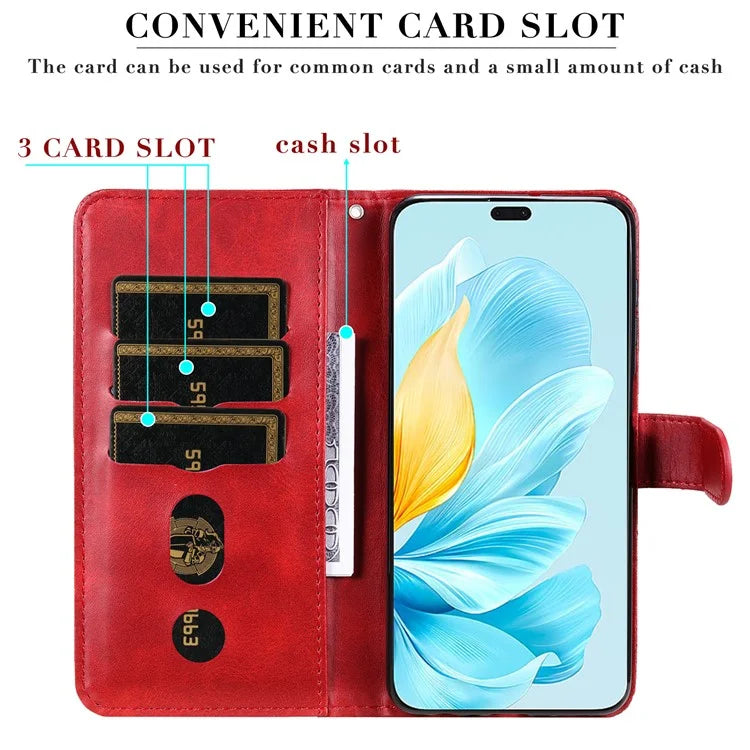 For Honor 200 Lite Case PU Leather Card Slots Zipper Pocket Phone Cover