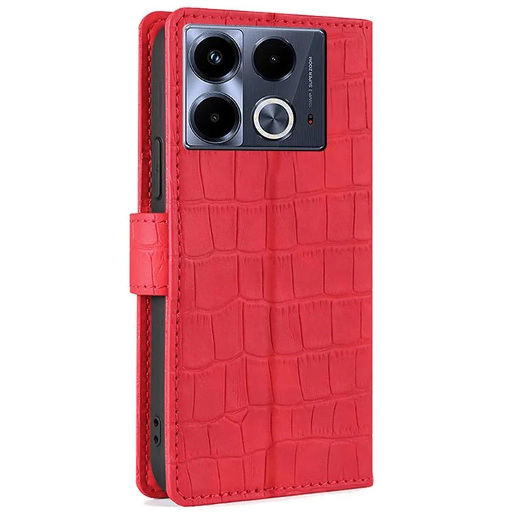 For Infinix Note 40 Case Skin-Touch Crocodile Texture Leather Protective Phone Cover