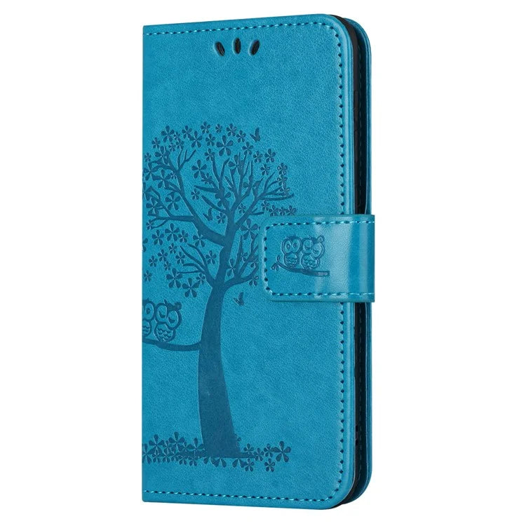 Phone Case for Honor 200 Lite Shell Imprinted Owl Tree Stand Leather Cover