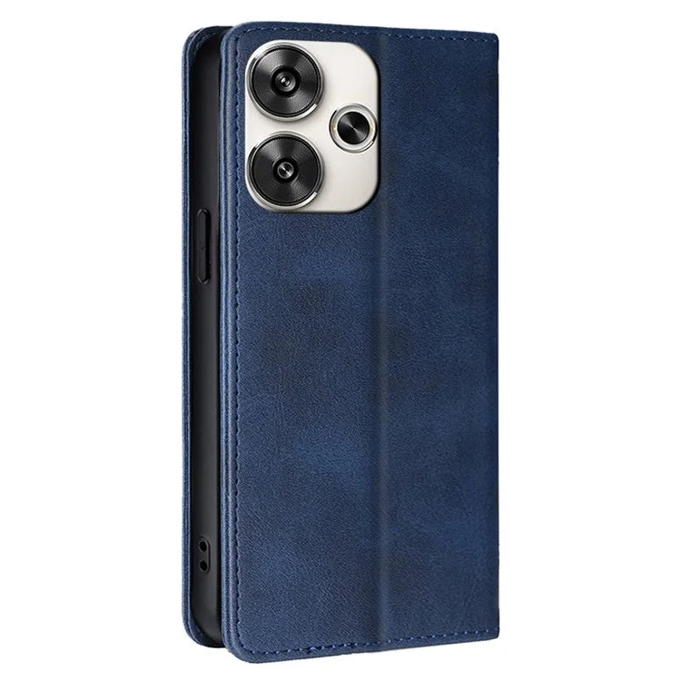 For Xiaomi Redmi Turbo 3 5G / Poco F6 5G Leather Case Calf Texture Wallet Card Slots Flip Phone Cover