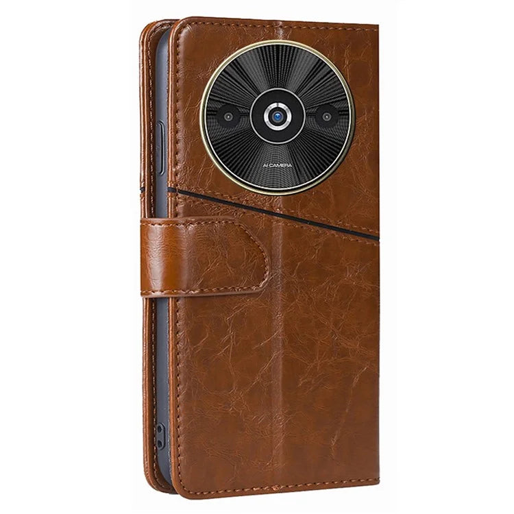 For Xiaomi Redmi A3 / Poco C61 4G Case Geometric PU Leather Card Slots Folding Stand Phone Cover