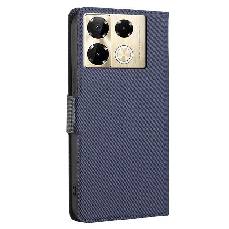 For Infinix Note 40 Pro 4G Case TPU+PU Leather Phone Protective Shell Twill Texture Design