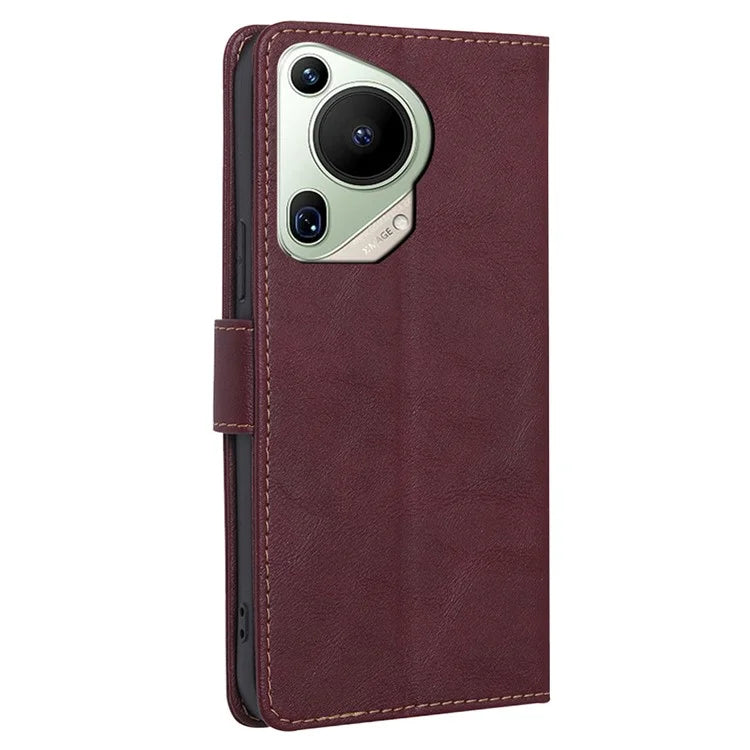 For Huawei Pura 70 Ultra Leather Case RFID Blocking Magnetic Clasp Phone Cover
