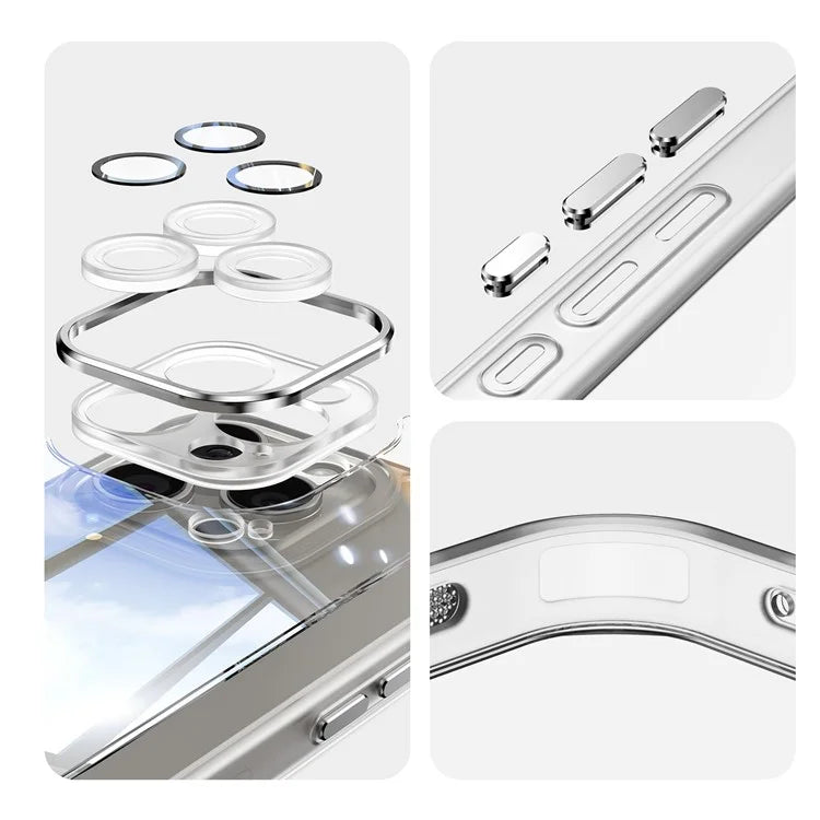 For iPhone 12 Pro Max Camera Protection Metal Buttons TPU + Acrylic Drop Proof Phone Cover