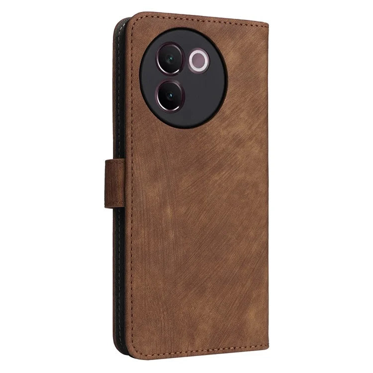 For vivo V30e 5G Case RFID Blocking Leather Wallet Phone Cover with Strap