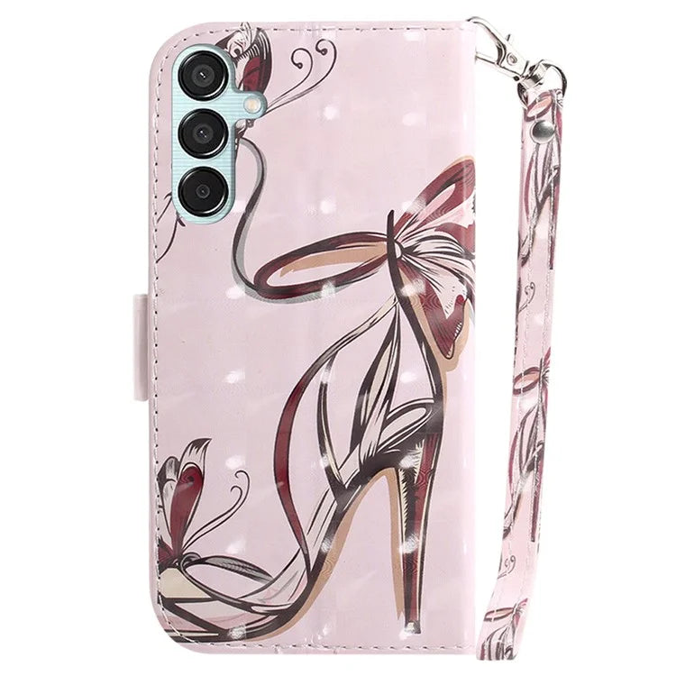For Samsung Galaxy M15 5G / F15 5G Case 3D Printed Pattern Leather Phone Cover