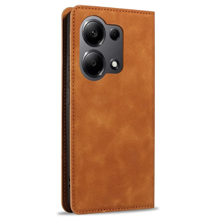 FORWENW For Xiaomi Redmi Note 13 Pro 4G / Poco M6 Pro 4G Case Rubberized Edge PU Leather Phone Cover