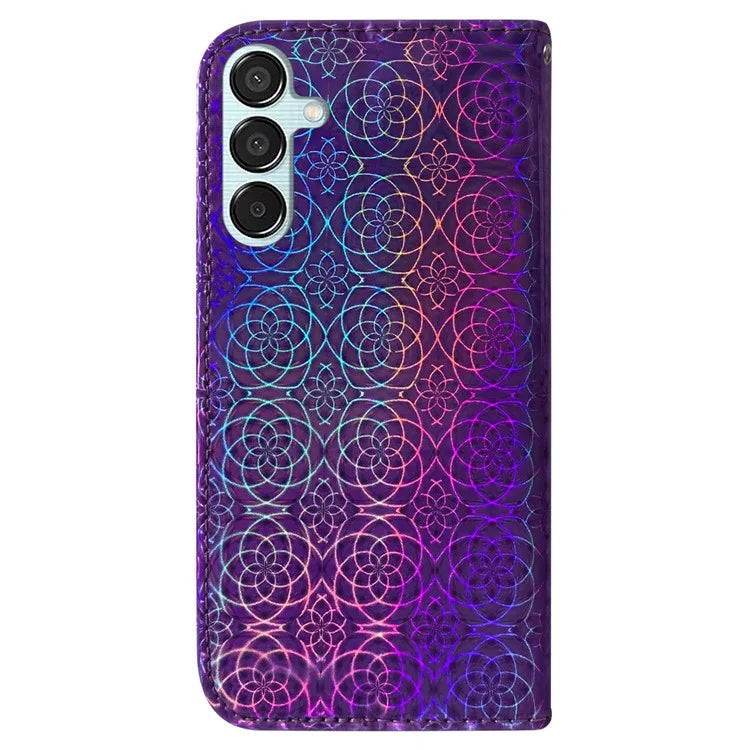For Samsung Galaxy M15 5G / F15 5G Leather Case Dazzling Flower Phone Cover