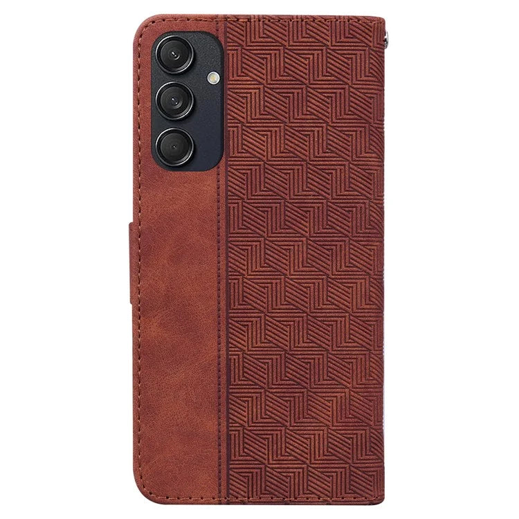 For Samsung Galaxy M55 5G / C55 5G / F55 5G Case Imprinted Geometry PU Leather Protective Cover
