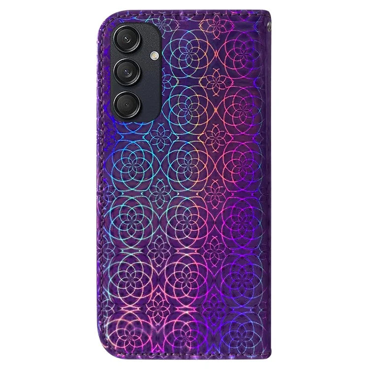 For Samsung Galaxy M55 5G / C55 5G / F55 5G Case Dazzling Flower Magnetic Clasp Leather Cover