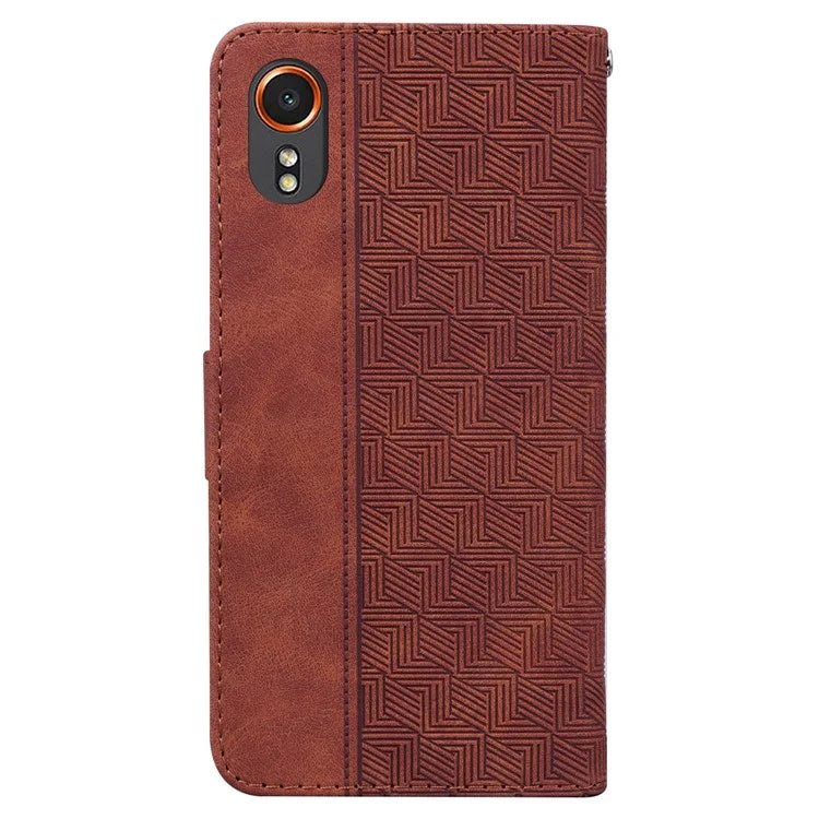 For Samsung Galaxy Xcover7 Case Wallet Stand Leather Geometry Phone Cover